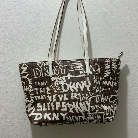 DKNY Bryant Medium Tote Graffiti purse handbag - Picture 3 of 14